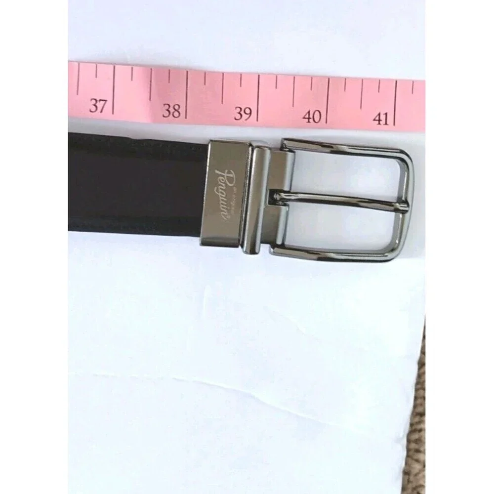 Penguin Mens Bonded Leather Reversible Belt Size 32 Black Brown